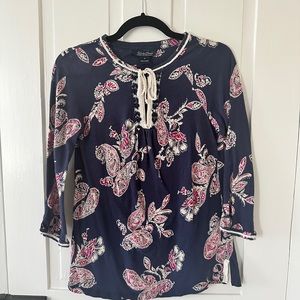 Lucky Brand soft cotton tunic blouse floral print